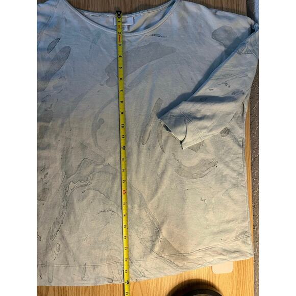 Pure J.Jill Blue Marbled Top Blouse - Picture 7 of 10